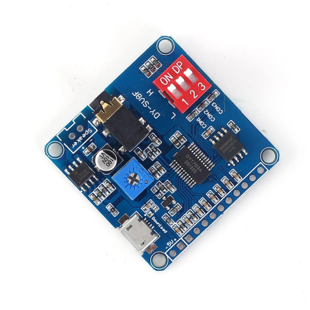 Voice Sound Playback Module Arduino MP3 Player Module UART I/O Trigger Class D Amplifier Board 5W 8M Storage DY-SV8F SD/TF Card