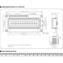 LCD Display 1602 albastru + adaptor i2c