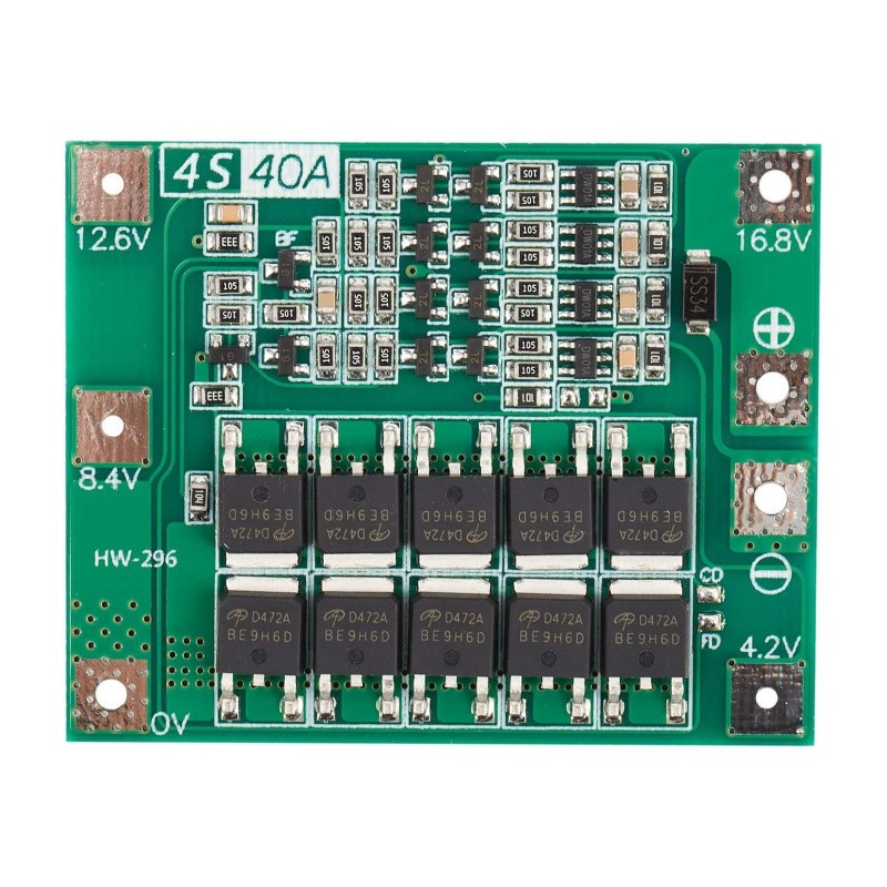 Modul BMS protectie baterii Li-ion 4S 11.1V-12.6V 40A