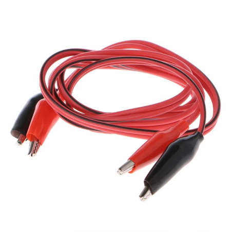 Double Alligator Clip Cable - Red and Black 1m