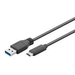 Cablu USB–USB-C negru 2m pentru alimentare