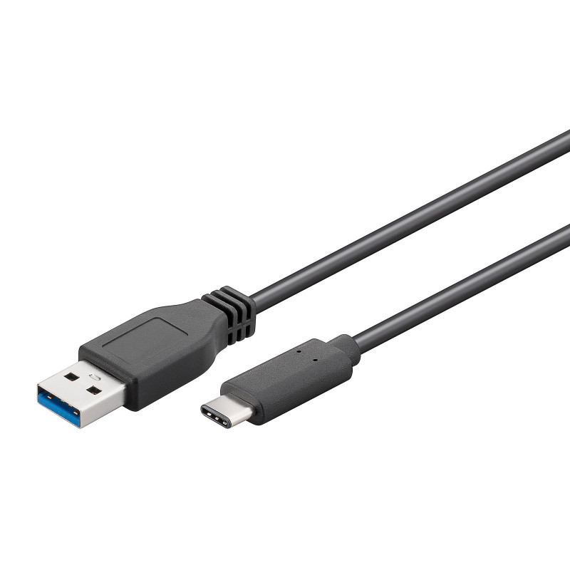 Cablu USB–USB-C negru 2m pentru alimentare