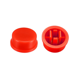Capac rosu rotund 12mm pentru buton 12x12mm
