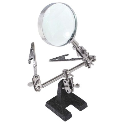 Helping hands with magnifier