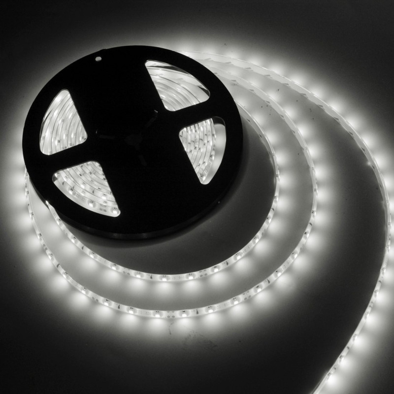 Ledstrip SMD 5mm (5050) white 5m 60led/m - waterproof