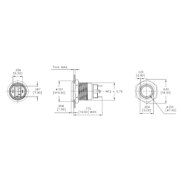 Buton iluminat cu retinere 12mm - 12-24V