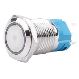 Buton iluminat cu retinere 12mm - 12-24V