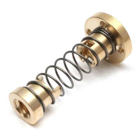 Piuliță anti-backlash T8 din alamă, Pitch 2 mm, Lead 4 mm, pentru șurub trapezoidal CNC / imprimantă 3D