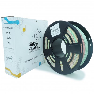 PLA Filament - PREMIUM - Marble rainbow - 1Kg - 1.75mm