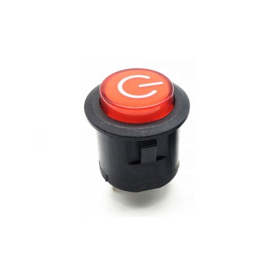1PC 22MM Power 3PIN Latching/Self locking Glowing Red Plastic Push Button Switch With LED 12V Panel Indication