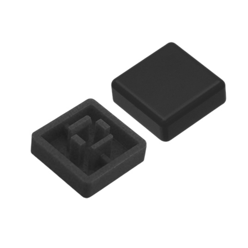 Capac patrat negru pentru buton 12x12mm