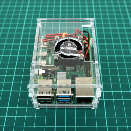 Carcasa Raspberry Pi 4 acril + ventilator