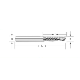 Compression end mill - 1 flute HN1A-UD