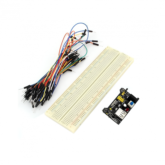1 Set Breadboard Kit With Power Supply Module,Jumper Wires ,Battery  Clip,830&400 Tie-Points Breadboard