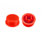 Capac rosu rotund pentru buton 12x12mm