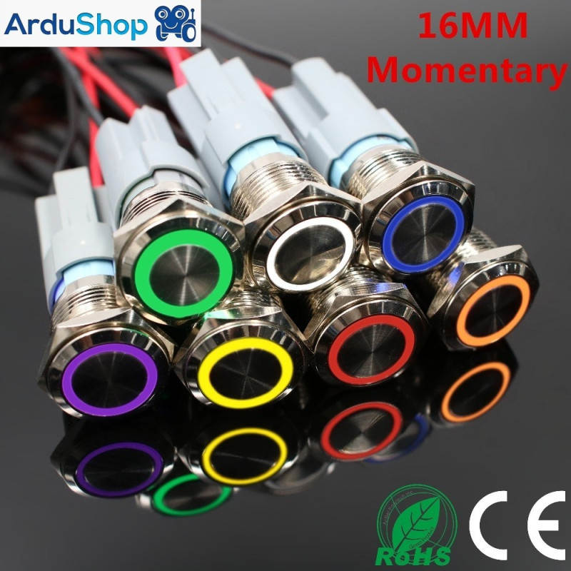 Led button 16mm momentary 220V