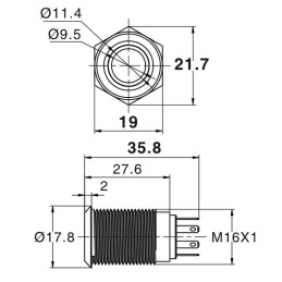 Led button 16mm momentary 3-6V