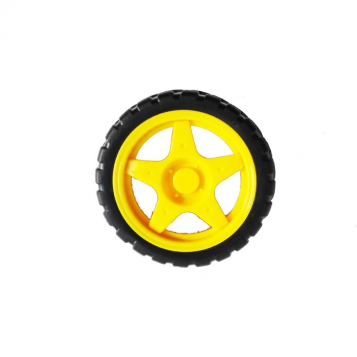 Robot wheel + rubber tire 65mm diameter