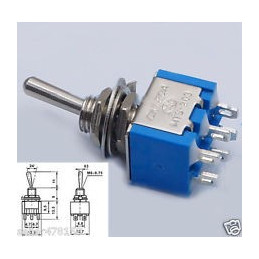 Mini switch DPDT ON - OFF - ON