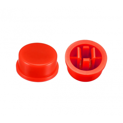 Capac rosu rotund pentru buton 12x12mm (copie)