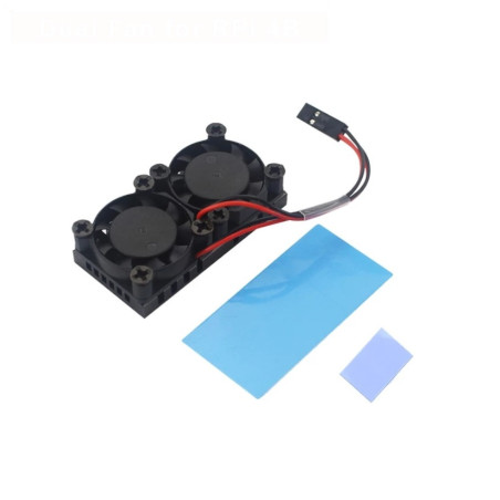 Raspberry Pi 4 Model B Double Cooling Fan Cooler Radiator Dual Fan with Heatsink for RPi 4 4B