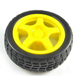 Robot wheel + rubber tire 65mm diameter