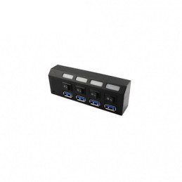 HUB USB 3.0 cu 4 porturi & switchuri - Negru